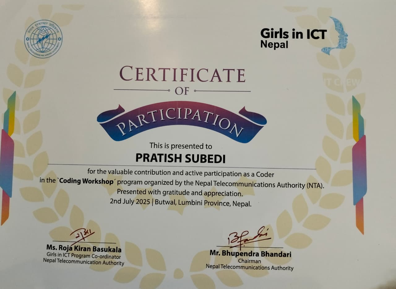 Python Workshop Certificate