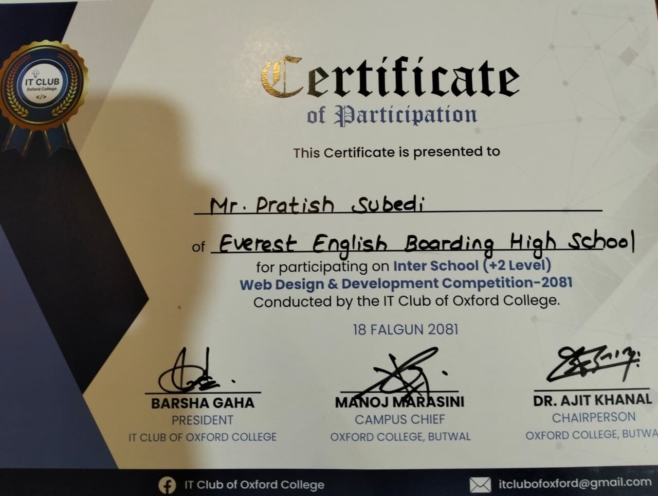 Web Design Certificate